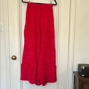 NATURAL LIFE Fuchsia Satin Flowy Pants